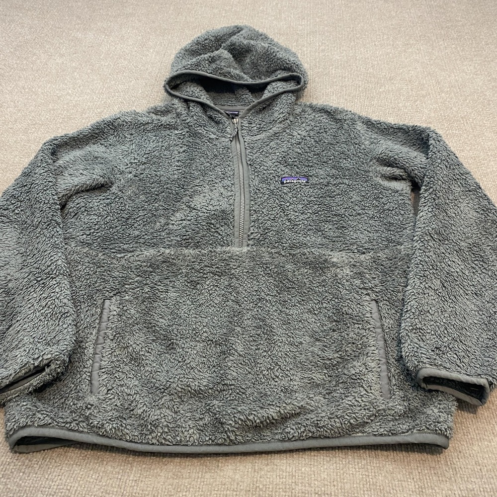 Patagonia Jacket Womens Large Gray Los Gatos Fleece Hooded 1/4 Zip STY25245